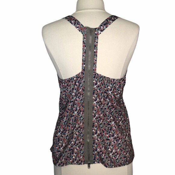 Eyeshadow Sleeveless Tank Top Blouse Womens Large Tan Pink Back Zipper - Picture 2 of 8